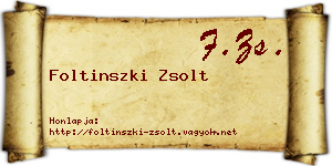 Foltinszki Zsolt névjegykártya